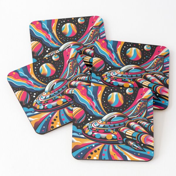 Item preview, colorful spaceship designed and sold by Dogandesighn.