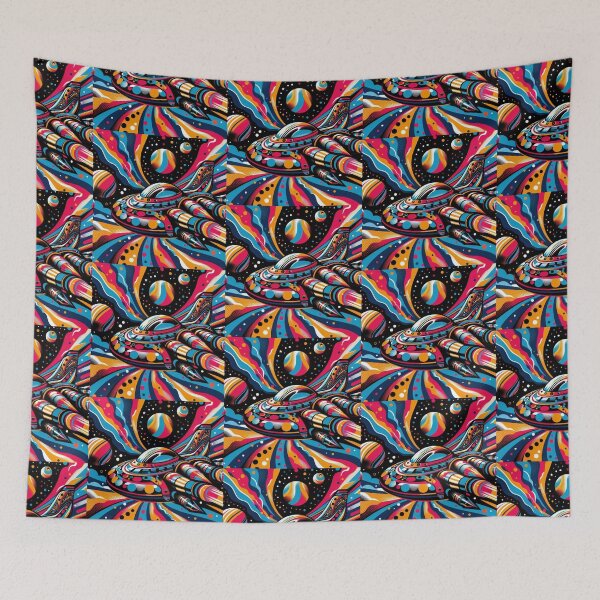 Item preview, colorful spaceship designed and sold by Dogandesighn.