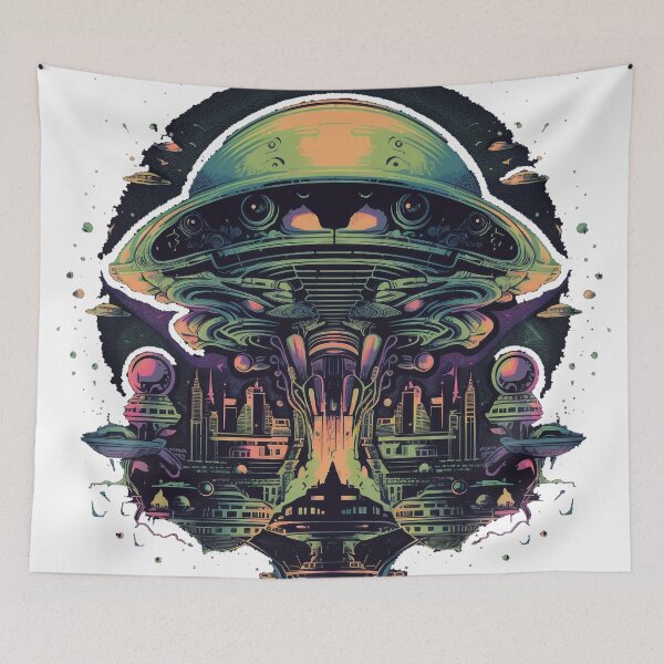 Item preview, Alien Safe Haven - UFO Abduction Scene Sci-Fi Design designed and sold by Alphakenon.