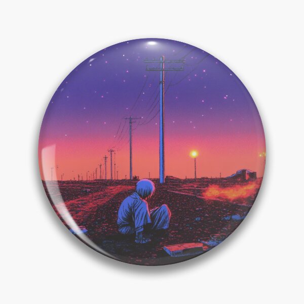 Item preview, Sad Lofi Anime Boy Nostalgic Sunset designed and sold by V-Fantasy.