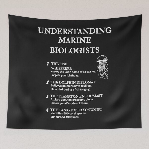 Item preview, Understanding Marine Biologists – Funny Ocean Life Definitions – Black designed and sold by PsyFlow35.