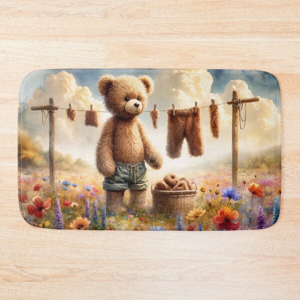 Item preview, Teddy Doing the Washing designed and sold by M-Y-A-R-T-.
