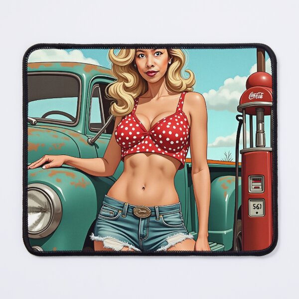 Item preview, Retro, Sexy, 1960's, Slim, Beautiful, Big Busted Girl and Her Truck designed and sold by Huskyyy Designs.