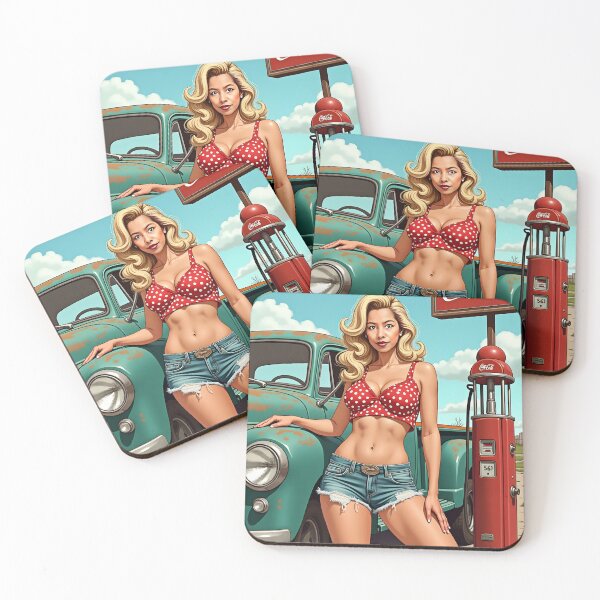 Item preview, Retro, Sexy, 1960's, Slim, Beautiful, Big Busted Girl and Her Truck designed and sold by Huskyyy Designs.