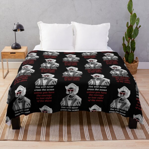 Item preview, Red Black Christopher Columbus Inspirational Ocean Quote - Courage to Lose Sight of the Shore designed and sold by Bspaces.