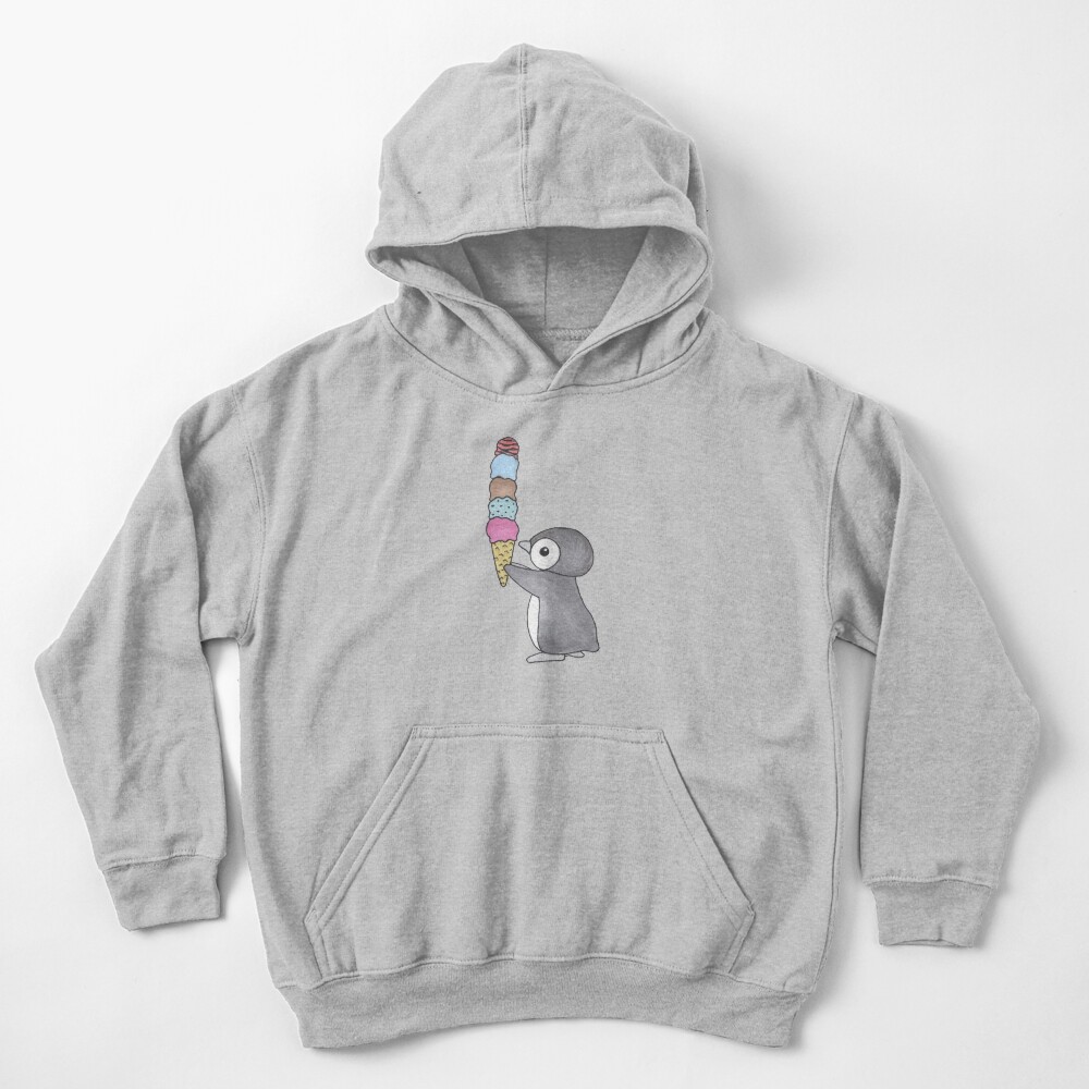 Ice Cream Penguin Kids Pullover Hoodie