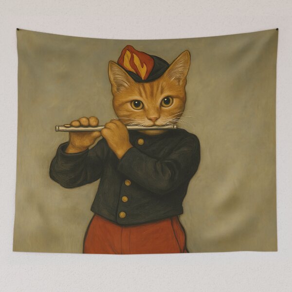 Item preview, Le Fifre Cat – Edouard Manet Parody Artwork designed and sold by iamwonderkitty.