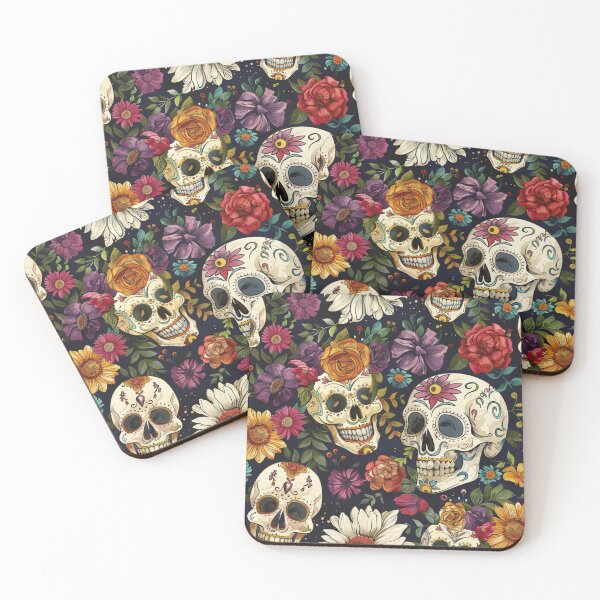 Item preview, Dark cottagecore skull floral pattern- cute spooky pattern  designed and sold by cocomelon168.