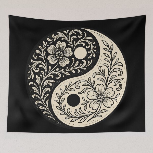 Item preview, Yin Yang Blooming Flowers | Obsidian  designed and sold by Daniel Watts.