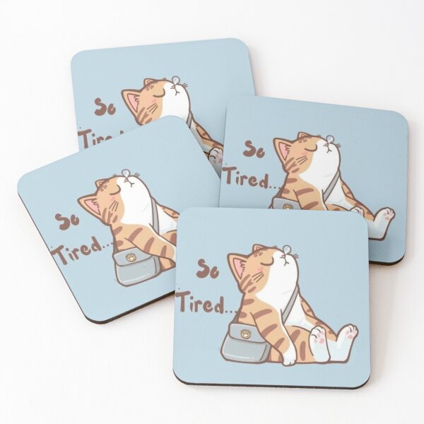 Item preview, cute tired cat drawing designed and sold by NivyasArtistry.