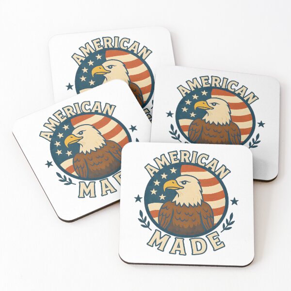 Item preview, American Made Bald Eagle Illustration with US Flag | Patriotic 4th of July Design Celebrating Freedom and Strength designed and sold by SparkJoy-Studio.