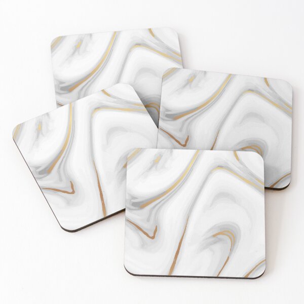 Item preview, White and gold liquid marble waves designed and sold by AnnaHolyph.