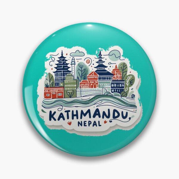 Item preview,  Kathmandu Nepal Minimalist Watercolor Cityscape Sticker,   designed and sold by PaintMeWorld.