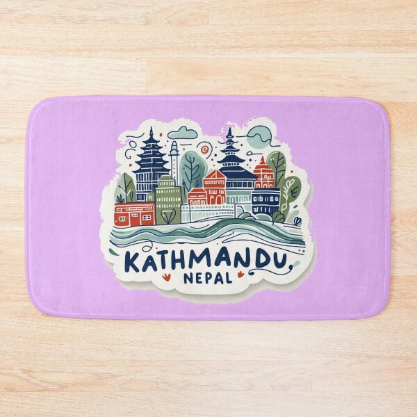 Item preview,  Kathmandu Nepal Minimalist Watercolor Cityscape Sticker,   designed and sold by PaintMeWorld.