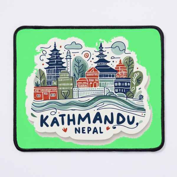 Item preview,  Kathmandu Nepal Minimalist Watercolor Cityscape Sticker,   designed and sold by PaintMeWorld.