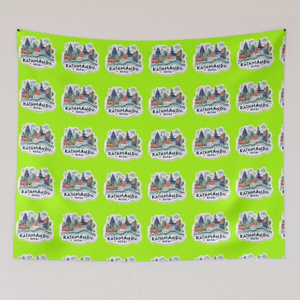 Item preview,  Kathmandu Nepal Minimalist Watercolor Cityscape Sticker,   designed and sold by PaintMeWorld.