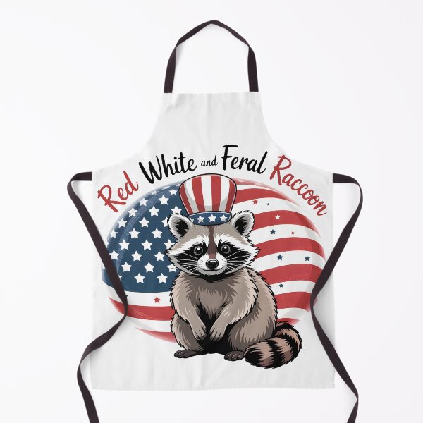 Item preview,  Red White And Feral Funny Raccoon 4Th Of July  designed and sold by ThePixelAlchemy.