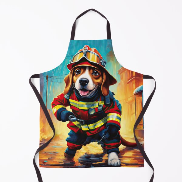 Item preview, Puppy as a fireman holding a hosepipe directing water to a fire designed and sold by Colin Bentham.