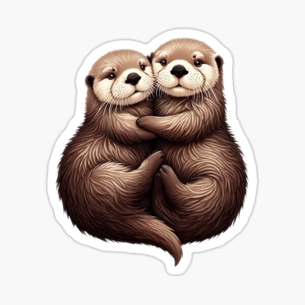 Artikel-Vorschau von Bedeutender Otter-Aufkleber | Niedliche Otter beim Kuscheln | Lustiges Tier-Wortspiel-Geschenk für Paare, Jahrestage und Valentinstag, designt und verkauft von TheTravelBunny.