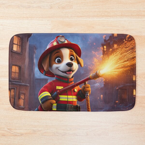 Item preview, Puppy as a fireman holding a hosepipe directing water to a fire designed and sold by Colin Bentham.