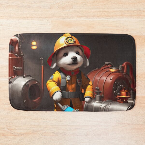 Item preview, Puppy as a fireman holding a hosepipe directing water to a fire designed and sold by Colin Bentham.