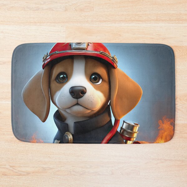 Item preview, Puppy as a fireman holding a hosepipe directing water to a fire designed and sold by Colin Bentham.