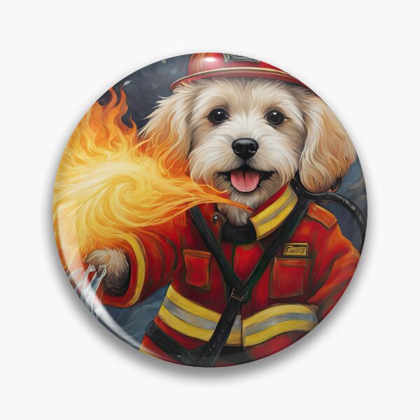 Item preview, Puppy as a fireman holding a hosepipe directing water to a fire designed and sold by Colin Bentham.