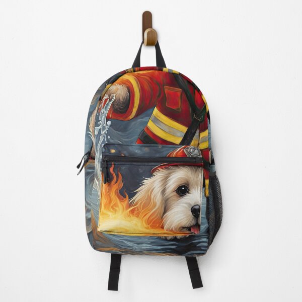 Item preview, Puppy as a fireman holding a hosepipe directing water to a fire designed and sold by Colin Bentham.