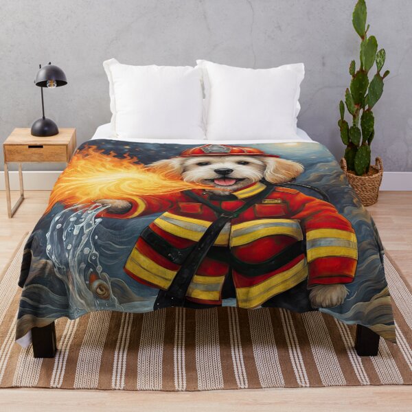 Item preview, Puppy as a fireman holding a hosepipe directing water to a fire designed and sold by Colin Bentham.