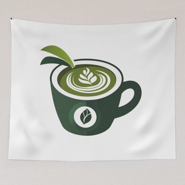 Item preview, minimalist matcha with latte art designed and sold by HonneUmi.