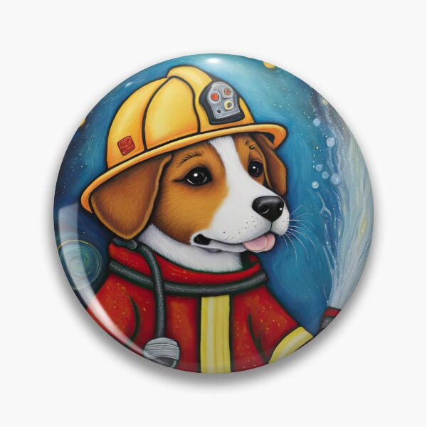 Item preview, Puppy as a fireman holding a hosepipe directing water to a fire designed and sold by Colin Bentham.