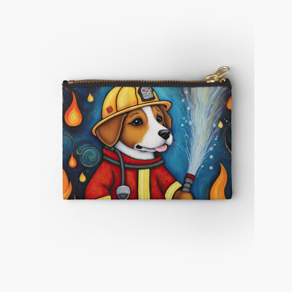 Item preview, Puppy as a fireman holding a hosepipe directing water to a fire designed and sold by Colin Bentham.