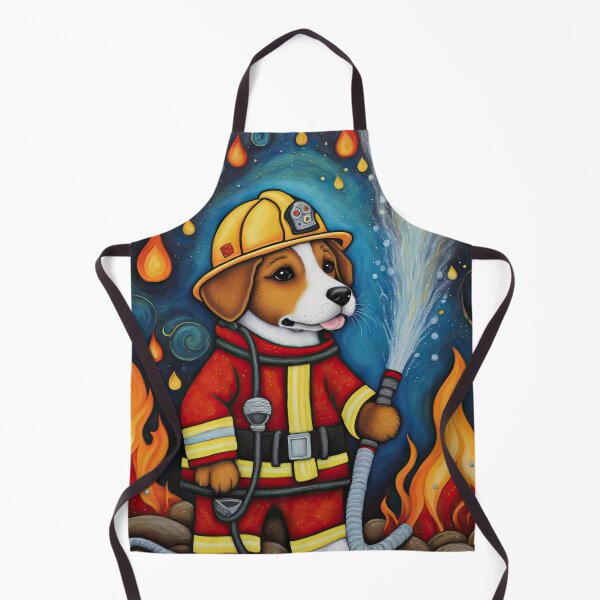 Item preview, Puppy as a fireman holding a hosepipe directing water to a fire designed and sold by Colin Bentham.