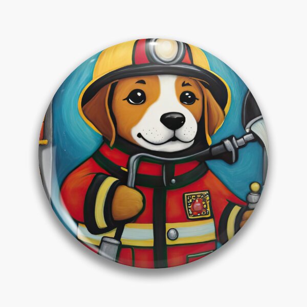 Item preview, Puppy as a fireman holding a hosepipe directing water to a fire designed and sold by Colin Bentham.