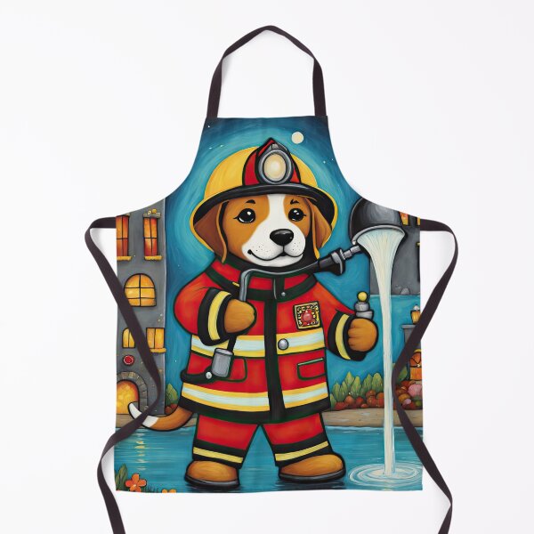 Item preview, Puppy as a fireman holding a hosepipe directing water to a fire designed and sold by Colin Bentham.