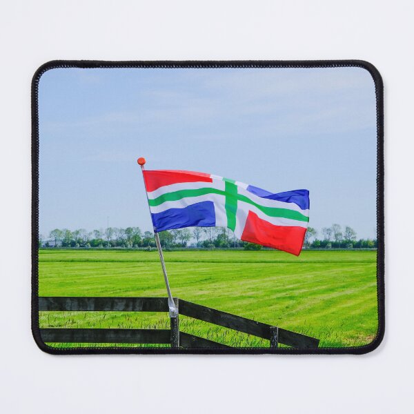 Item preview, Flag Groningen flying in rural landscape designed and sold by Photopat.
