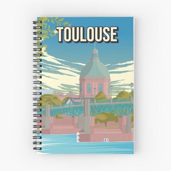 Item preview, Toulouse France Ville Rose Vintage Travel Poster Pont Neuf Dôme de la Grave designed and sold by Stadify.