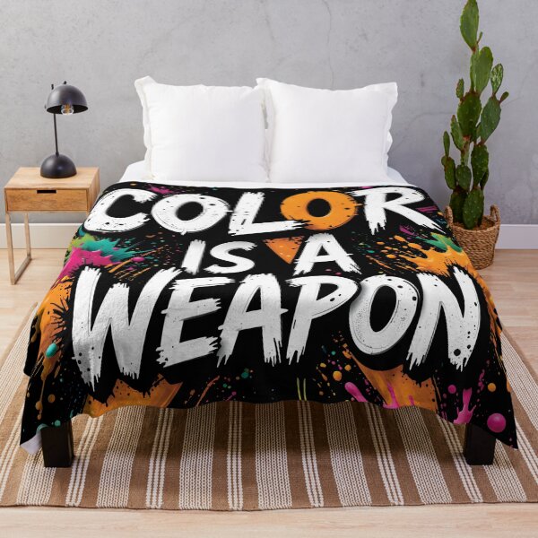 Item preview, Color Is a Weapon – Bold Splash Typography Design designed and sold by BrushRushX.