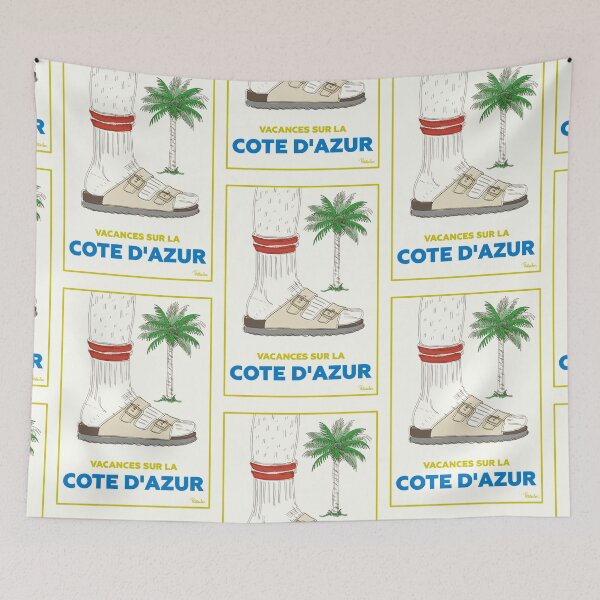Aperçu de l'œuvre Claquettes chaussettes sur la côte d'azur créée et vendue par petiteToulon.