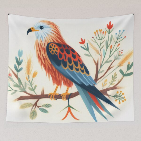 Item preview, Red Kite - Watercolour Folk Art by heidiannemorris © designed and sold by FOLK ART FUSION by heidiannemorris.