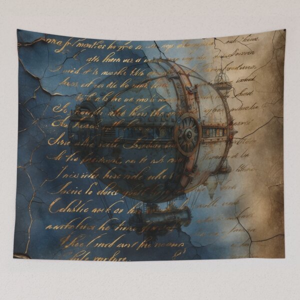 Item preview, Steampunk Airship Adventure – Vintage Blueprint Style designed and sold by sneidere9dace.