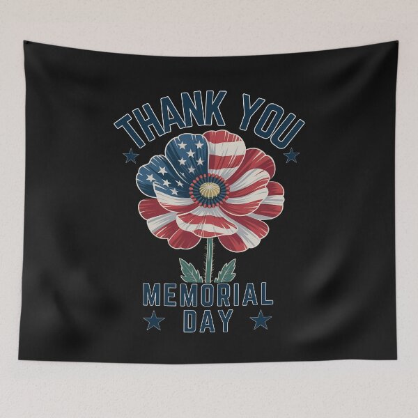 Item preview, Memorial Day American Flag Flower: Thank You Remembrance Art designed and sold by elynne9.
