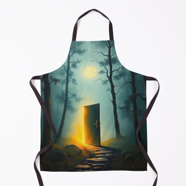 Item preview, Mysterious glowing door in enchanted forest, hidden in the fog, surreal atmosphere full of unknown magic designed and sold by FotoworldEdel.