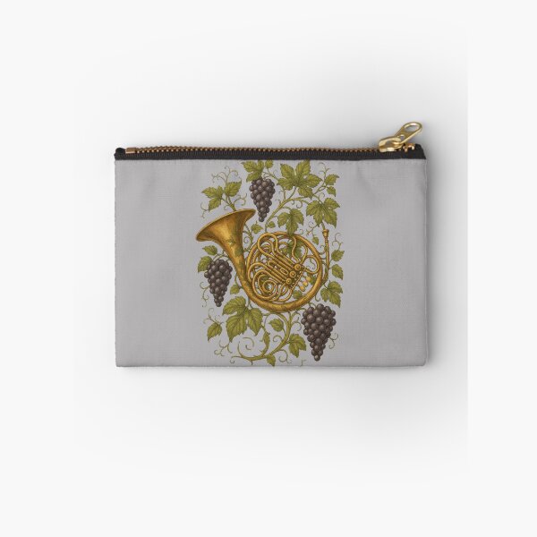 Item preview, French horn among grapes designed and sold by Meandmyshop.