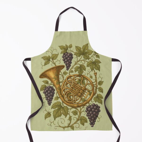 Item preview, French horn among grapes designed and sold by Meandmyshop.