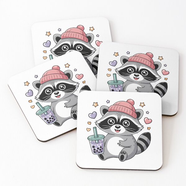 Item preview, mapache con té de burbujas designed and sold by jkrphoto.