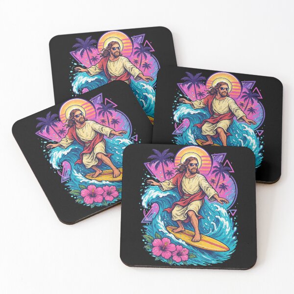Item preview, Jesus Christ Surfer Wave Summer Retro designed and sold by TomFrontierArt.