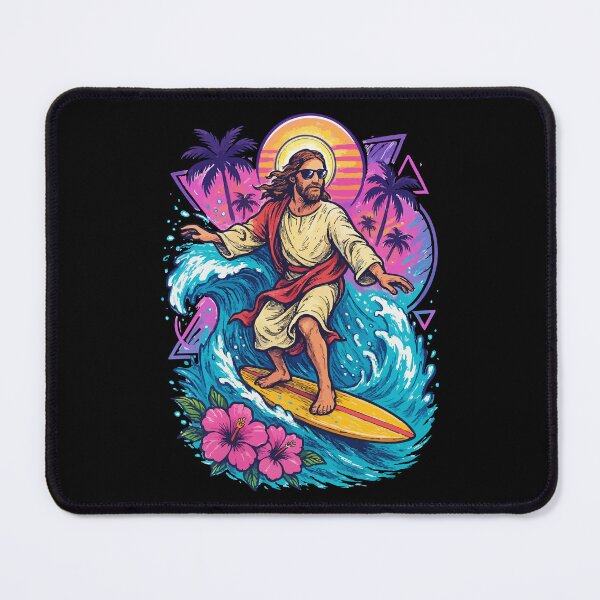 Item preview, Jesus Christ Surfer Wave Summer Retro designed and sold by TomFrontierArt.
