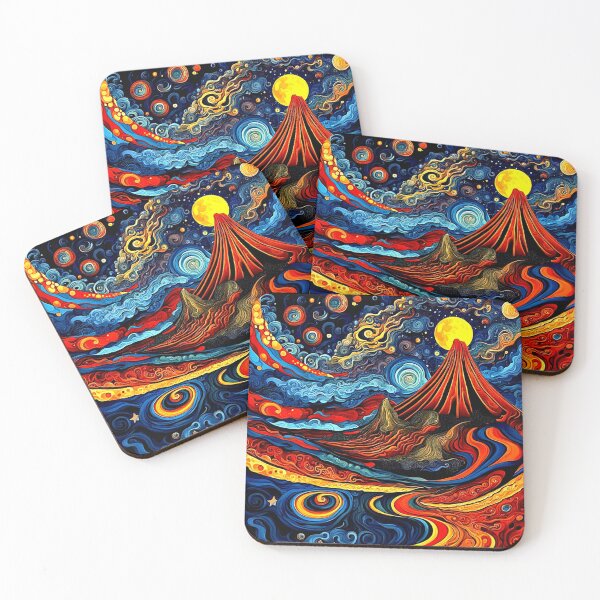 Item preview, Volcanic landscape at night designed and sold by George Hutton Hunter.