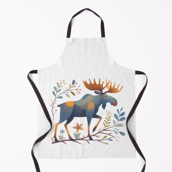 Item preview, Majestic Blue Moose - Watercolour Folk Art by heidiannemorris © designed and sold by FOLK ART FUSION by heidiannemorris.